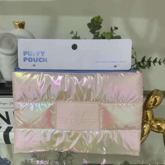 Iridescent Puffy Cosmetic Pouch - Picture 3 of 9